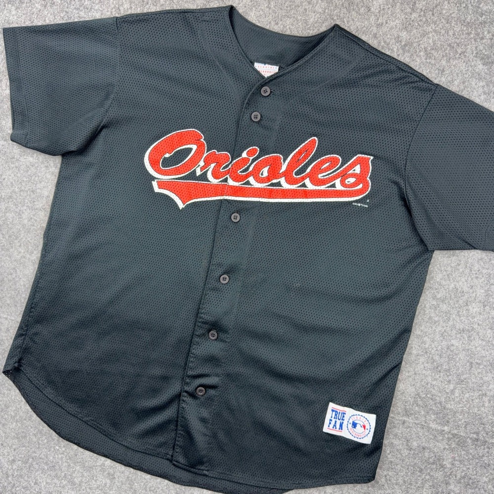 VTG Baltimore Orioles Jersey Mens XL Black Cal Ripken Jr 8 Mesh MLB Baseball 90s
